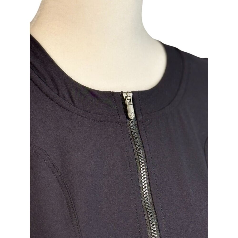 Zella Black Sleeveless Zip-Front Drawstring Waist Dress L - Picture 5 of 7